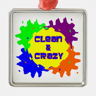 Clean and Crazy Metal Ornament