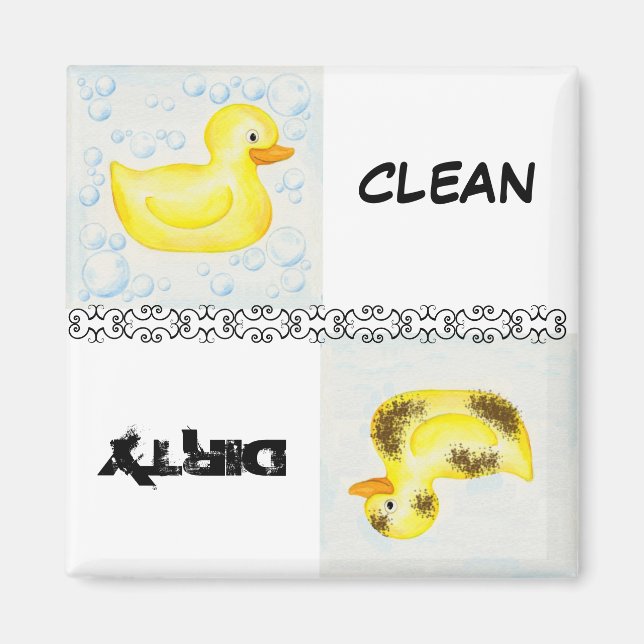 Clean and Dirty Duck Dishwasher Magnet (Front)