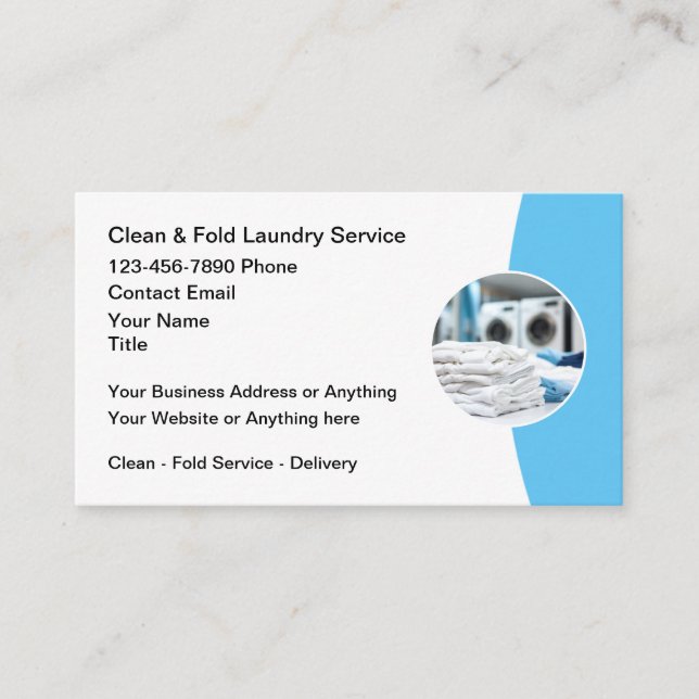 Clean And Fold Laundry Delivery Appointment Card (Front)