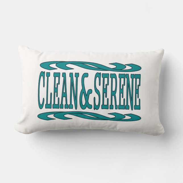 Clean and Serene Inspirational Recovery Quote Lumbar Pillow (Front)