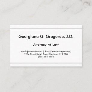 Clean and Simple Attorney-At-Law Business Card