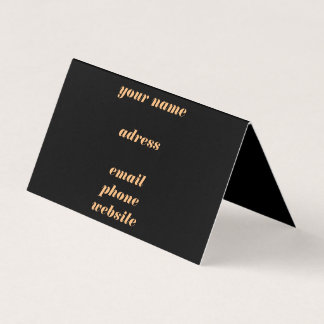 clean and simple business card black and orange