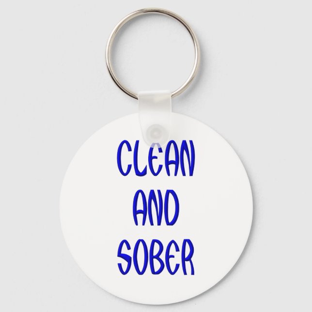 Clean and Sober Keychain (Front)