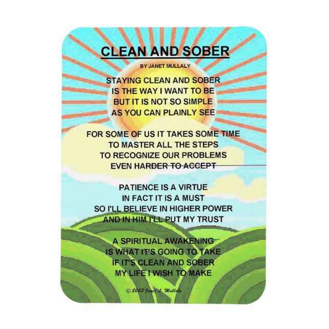 CLEAN AND SOBER MAGNET (Vertical)