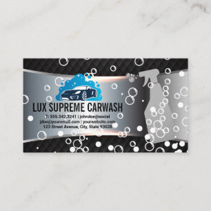 Clean Auto Wash Logo   Soap Bubbles Business Card