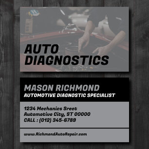 Clean Automotive Diagnostic Specialist Business Card