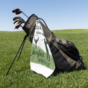 Clean Balls Clear Mind Perfect Swing Funny  Golf Towel