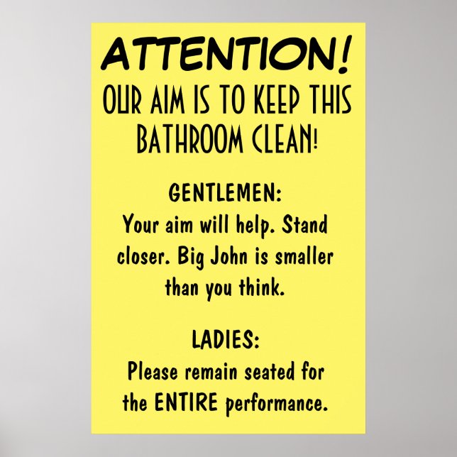 Clean Bathroom. Poster (Front)