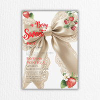 Clean Berry Sweet Gold Bow Strawberry Baby Shower