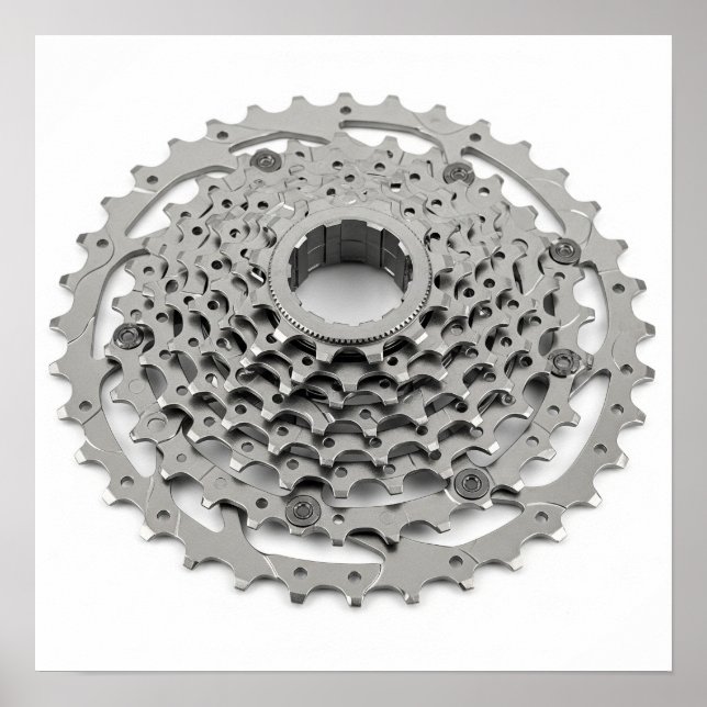 Clean Bicycle Gear Cassette Poster (Front)