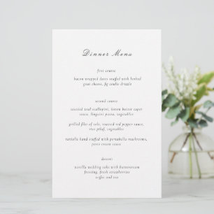 Clean Black and White Elegant Wedding Menu