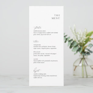 Clean Black and White Modern Wedding Menu
