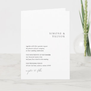 Clean Black and White QR Code Modern Wedding Invitation