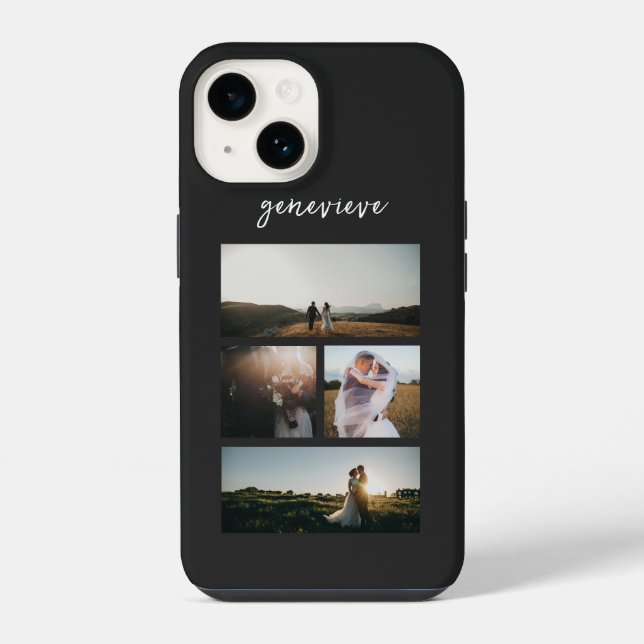 Clean Black Photo Modern iPhone Case (Back)