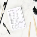 Clean Black & White Daily Planner Post-it Notes<br><div class="desc">Daily planning notepad with a 7:00 am to 6:00 pm schedule,  a check box to do list,  and room for notes and planning your meals. A clean design in black and white. Add your name in black letters.</div>
