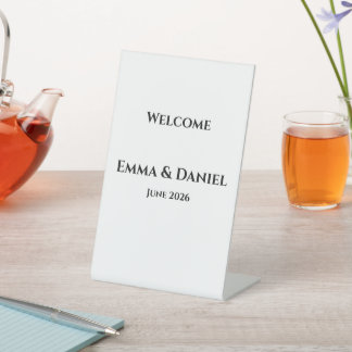Clean Black White Wedding Sign