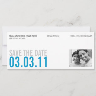 Clean Blue Photo Save The Date