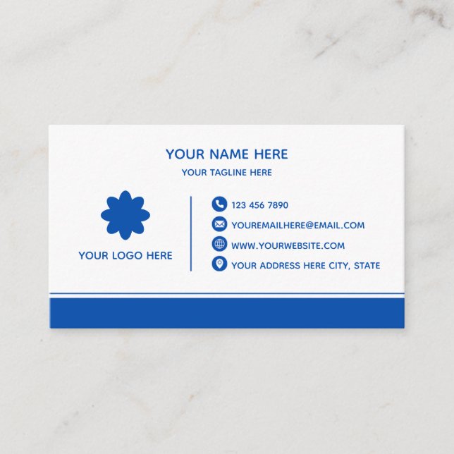 Clean Blue Stripe Business Card (Front)