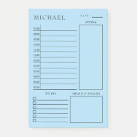 Clean Blue & White Daily Planner
