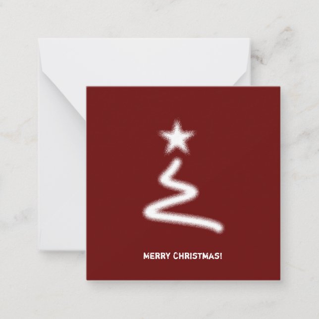 Clean Bordeaux Corporate QR Code Christmas Tree Card (Front)