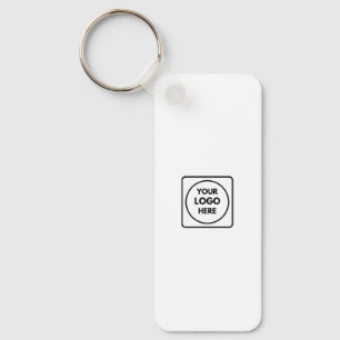 Clean Business Logo QR Code Horizontal Keychains