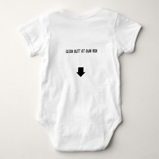 clean butt at own risk one piece  baby bodysuit