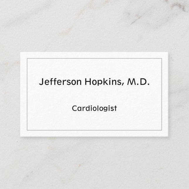 Clean Cardiologist Business Card (Front)
