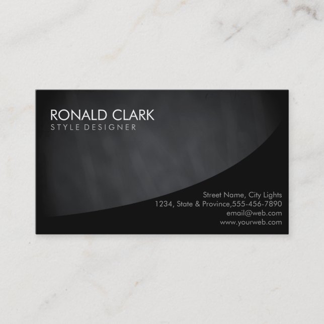 Clean Chalkboard Professional Black Elegant Business Card (Front)
