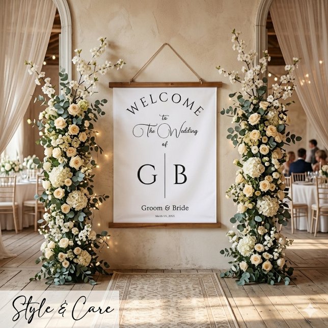 Clean Chic Wedding Reception Entrance Hanging Tapestry (Clean Chic Wedding Reception Entrance Hanging Tapestry)
