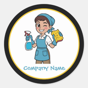 Clean Cleaning Service Thank You Sticker