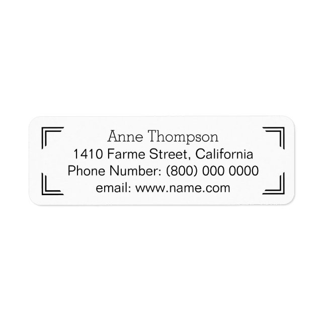 clean & clear address information (Front)