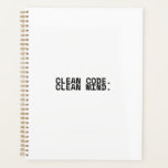 Clean Code Clean Mind 2026 Minimalist Daily  Planner<br><div class="desc">Orchestrate your day with technical discipline. A professional 2026 planner designed for creators who treat their schedule with the same rigor as their codebase.</div>