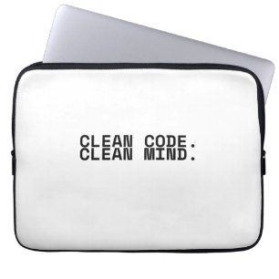 Clean Code Clean Mind Minimalist 13-Inch Laptop  Sleeve