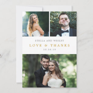 Clean Collage EDITABLE COLOR Photo Thank You Card