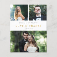 Clean Collage EDITABLE COLOR Thank You Postcard