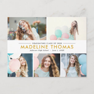 Clean Collage Graduation Postcard