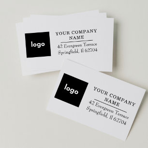 Clean Custom Logo   Modern Business Return Address Self-inking Stamp