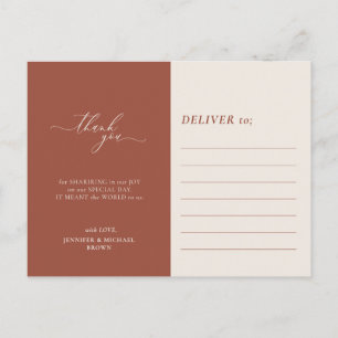 Clean Custom Photo terracotta deliver thank you Postcard