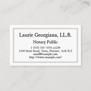 Clean & Customizable Notary Public Business Card