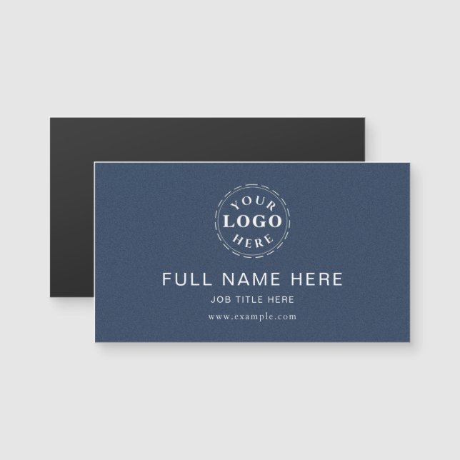 Clean Design Blue Textured Magnetic Business Card (Front/Back)