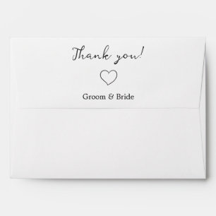 Clean Design Thank You Text Greeting Card Envelope