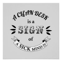 Clean Desk Funny Quotes Postcard