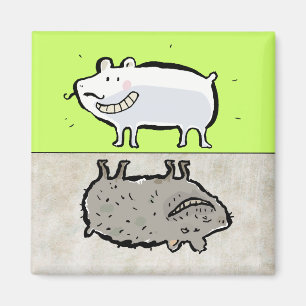clean / dirty animals (dishwasher) magnet