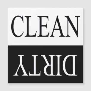 Clean dirty-Black dishwasher magnet