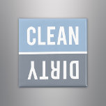 Clean Dirty Blue and Slate Dishwasher Magnet<br><div class="desc">Gray blue,  slate,  and white Clean Dirty Dishwasher magnets. Just reverse or flip the magnet to clean or dirty on the front of the dishwasher to inform your family about the dishes inside.  Simple modern design.</div>