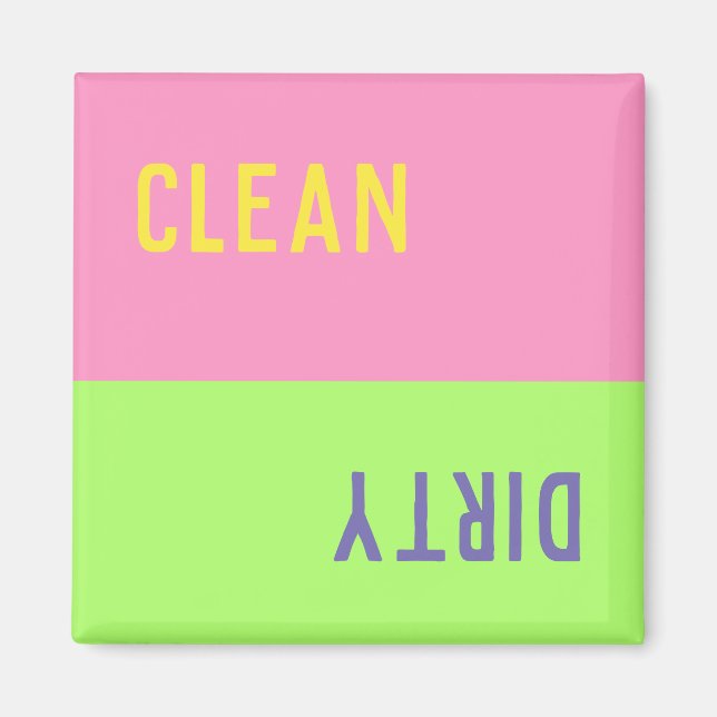 Clean Dirty Colorblock Dishwasher Magnet (Front)