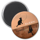 Clean Dirty Cute Kitty Dishwasher Magnet (Front)