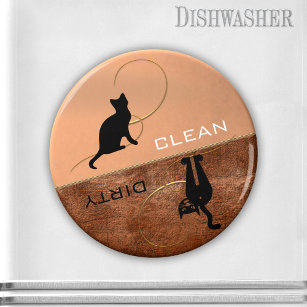 Clean Dirty Cute Kitty Dishwasher Magnet