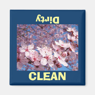 Clean Dirty dish washer magnets Blossoms