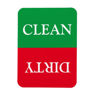 Clean Dirty Dishwasher green red white Magnet
